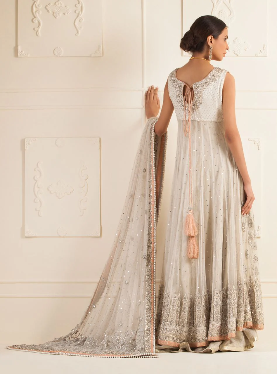 IVORY SLEEVELESS NET DRESS - Image 4